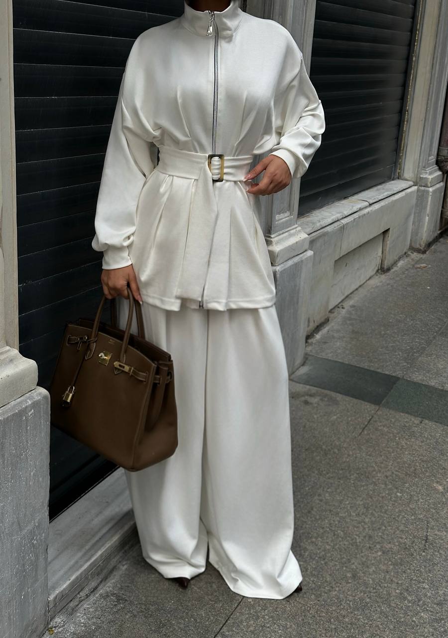 Belted Wide-Leg Set