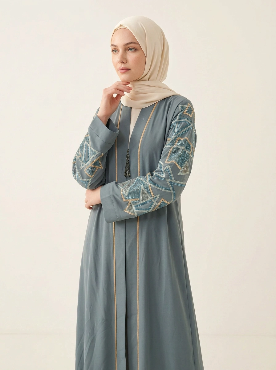 The Azure Glow Abaya